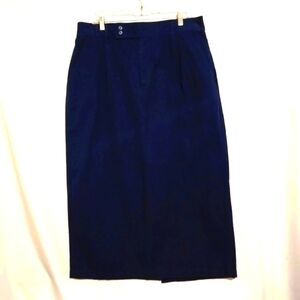 Vintage, Skirt, Navy, Elisabeth, Liz Claiborne, Long, Buttons, Zipper, Pockets